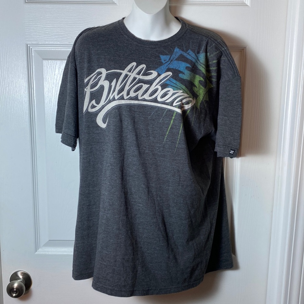 Billabong Spell Out T Shirt Men's X Large Gray 50% Organic Cotton 50% Recycled